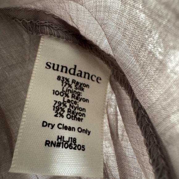 Sundance womens M velvet lace light gray tunic silk blend top Lagenlook fairy - Picture 6 of 9